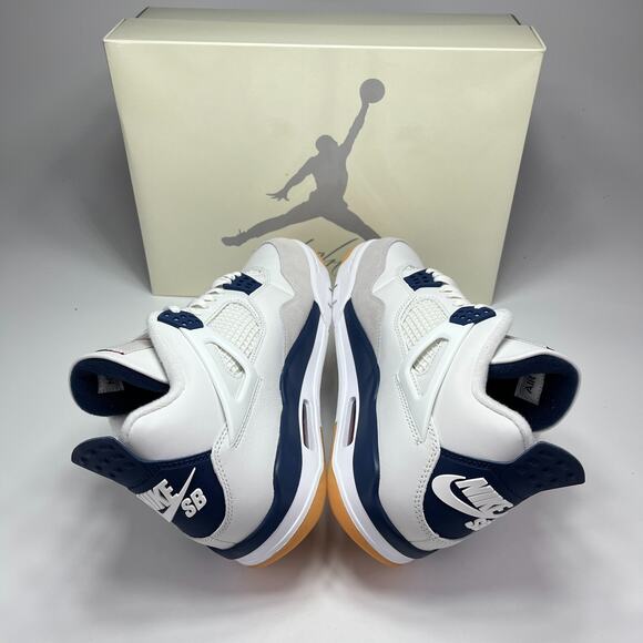 Air Jordan 4 Retro SP Summit White Navy Athletic Shoes Size Men 9 - Women 10.5 main image 5
